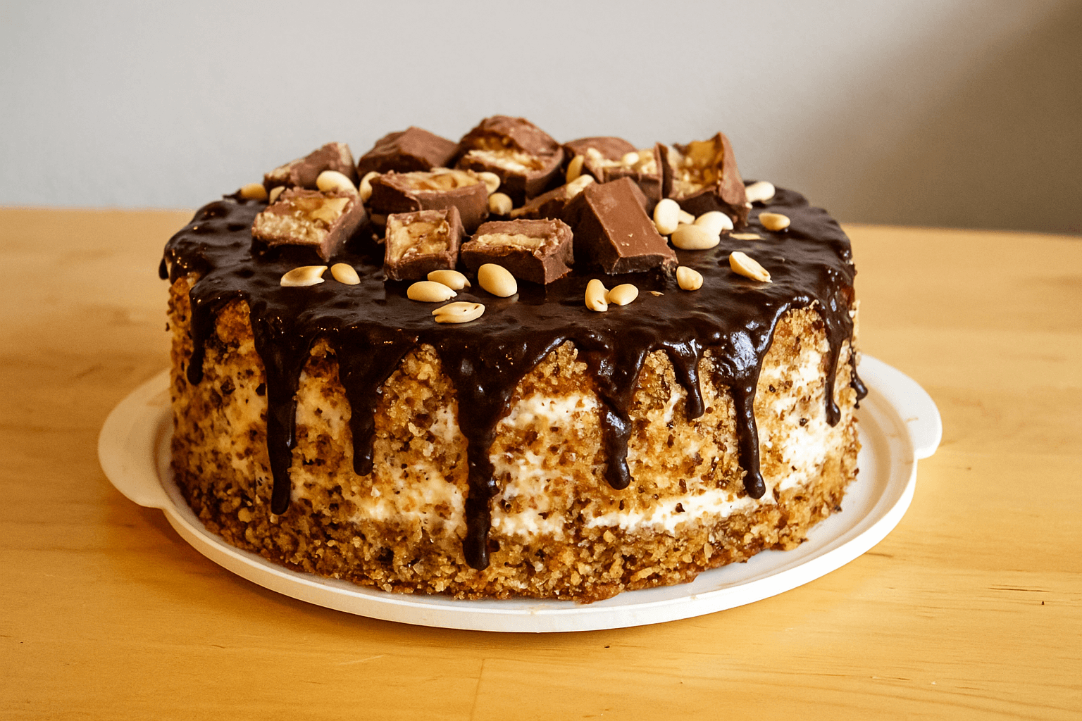 Karamelinis riešutų tortas su šokoladu
