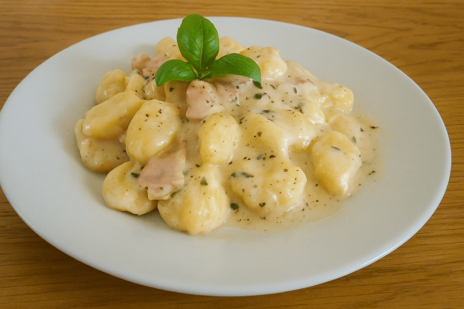 Naminiai bulviniai gnocchi su kremišku šoninės padažu