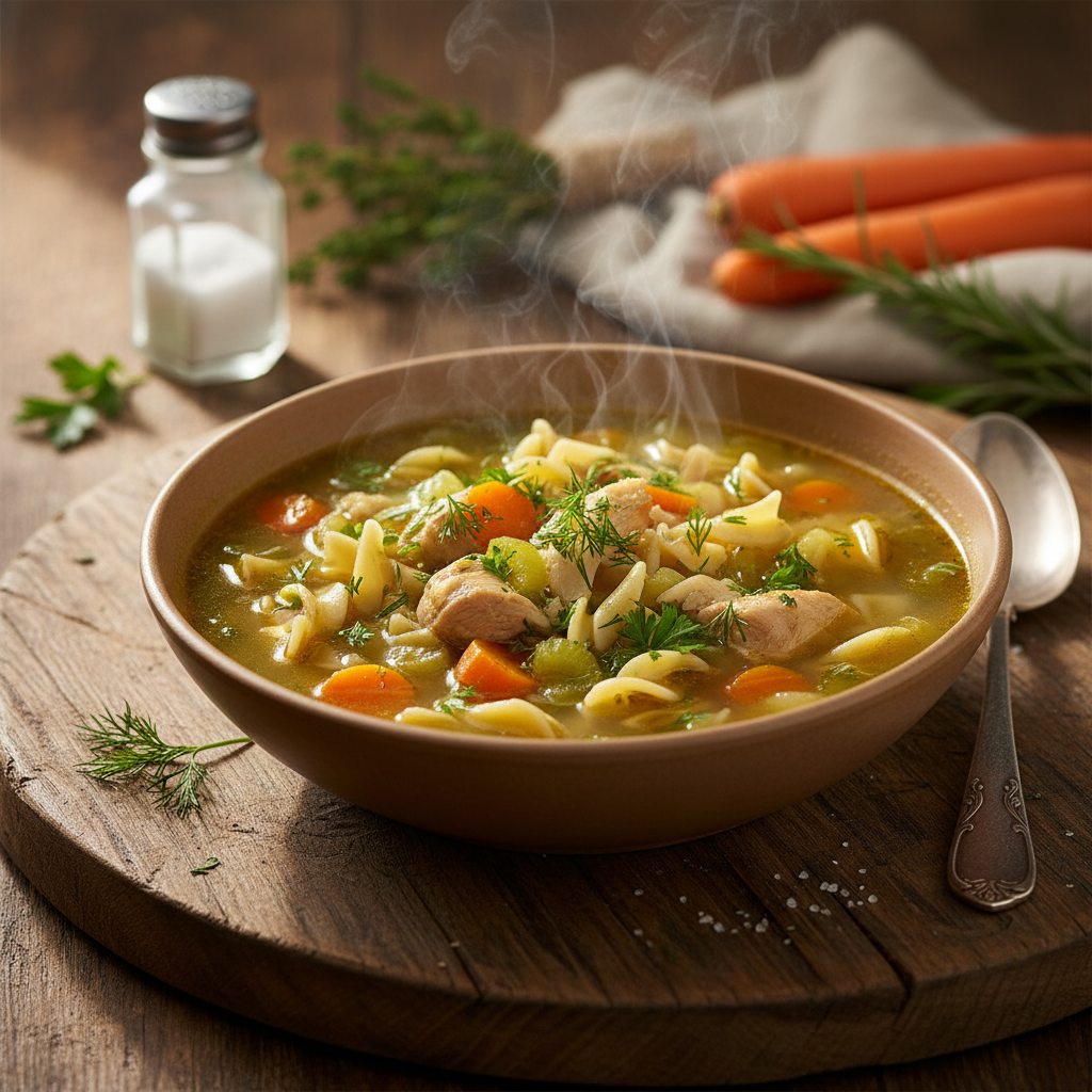 Kodėl vištienos sriuba išlieka nepakeičiama žiemos vakarų klasika