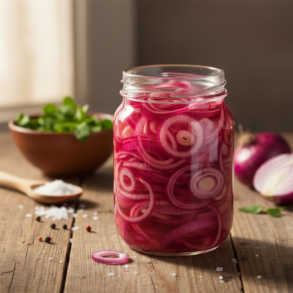 Greitai marinuoti raudonieji svogūnai: paprastas receptas