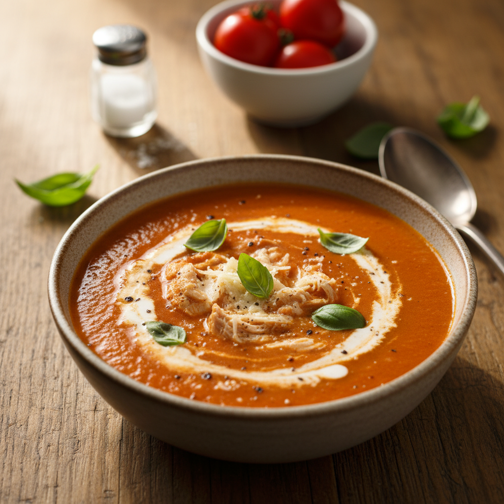 Soti pomidorų sriuba su vištiena: receptas, kurį pamilsite