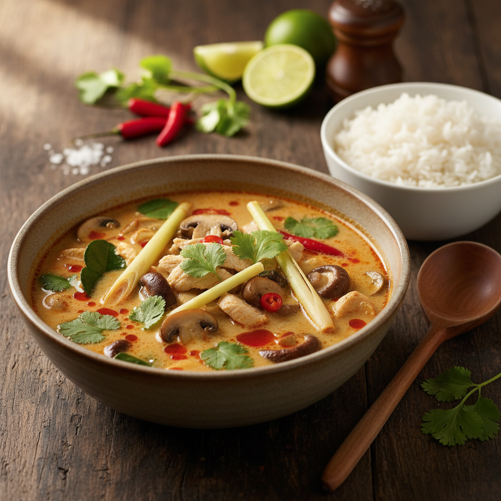 Tom Yum sriuba su vištiena: receptas vėsiam vakarui